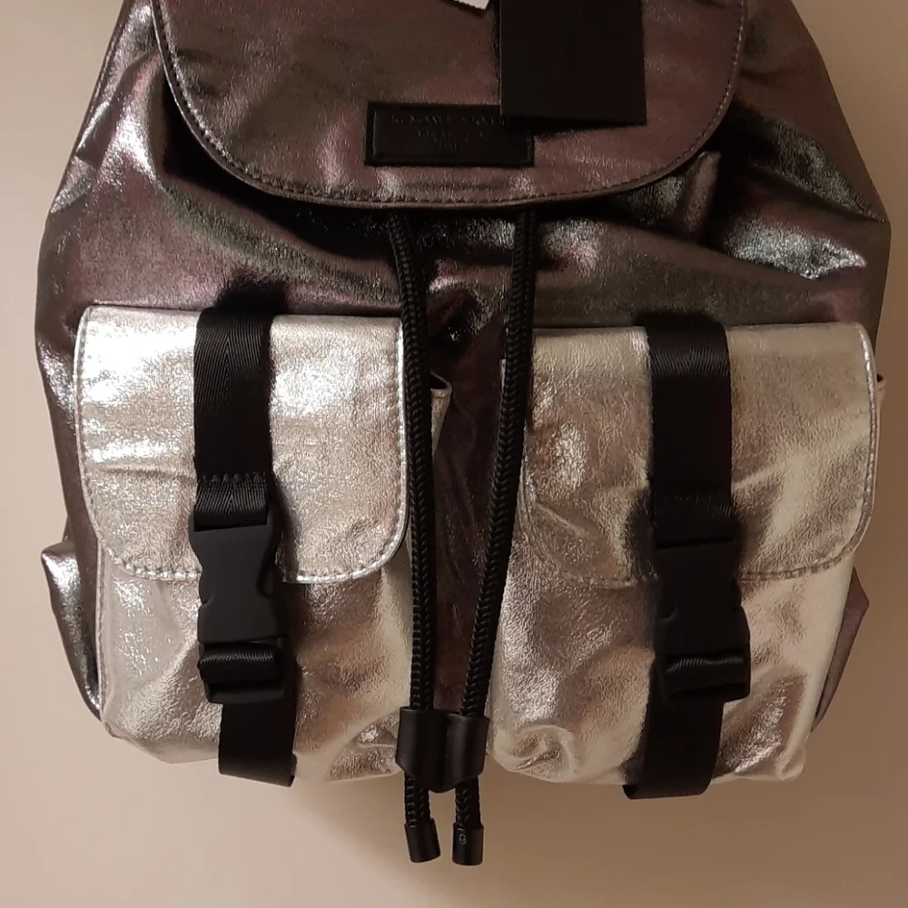 NWT, Kendall + Kylie Metallic Lex Foiled Backpack